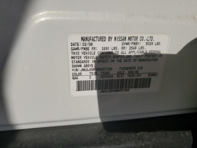 JNKAJ09F98M357396 - 2008 INFINITI EX35 BASE 白色 照片 13