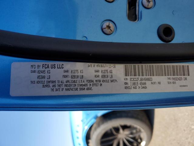 2C3CDZFJ6KH508823 - 2019 DODGE CHALLENGER R/T SCAT PACK BLUE photo 12