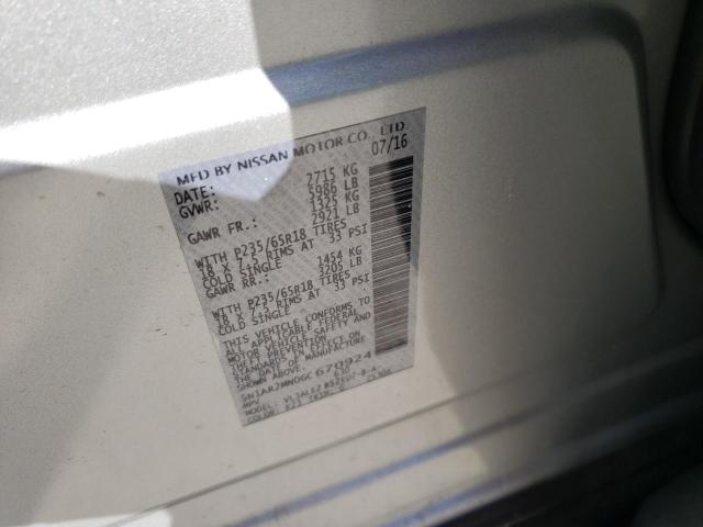 5N1AR2MN0GC670924 - 2016 NISSAN PATHFINDER S 银色 照片 13