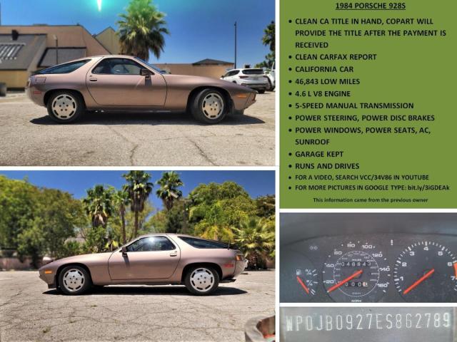 WP0JB0927ES862789 - 1984 PORSCHE 928 S BROWN photo 10