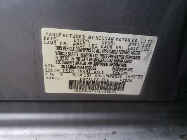 3N1AB6AP5AL633033 - 2010 NISSAN SENTRA 2.0 SILVER photo 12