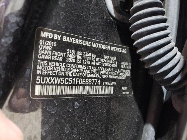 5UXXW5C51F0E88774 - 2015 BMW X4 XDRIVE35I CHARCOAL photo 14