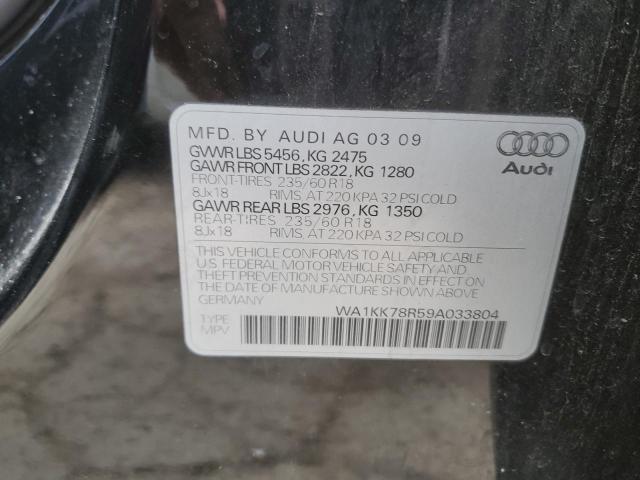 WA1KK78R59A033804 - 2009 AUDI Q5 3.2 BLACK photo 13