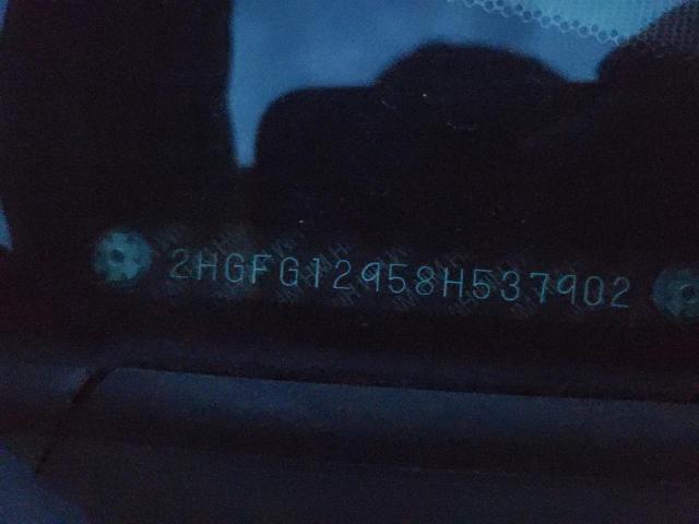 2HGFG12958H537902 - 2008 HONDA CIVIC EXL ნაცრისფერი ფოტო 12