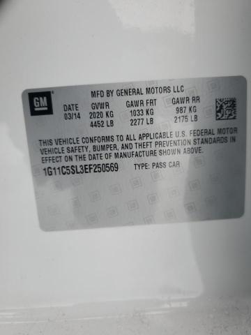 1G11C5SL3EF250569 - 2014 CHEVROLET MALIBU 1LT WHITE photo 13