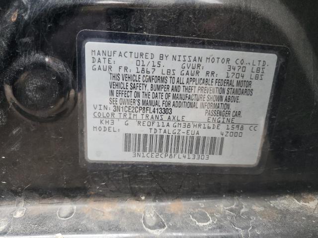 3N1CE2CP8FL413303 - 2015 NISSAN VERSA NOTE S GRAY photo 14