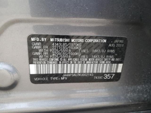 JA4AP3AU7KU002143 - 2019 MITSUBISHI OUTLANDER ES GRAY photo 14