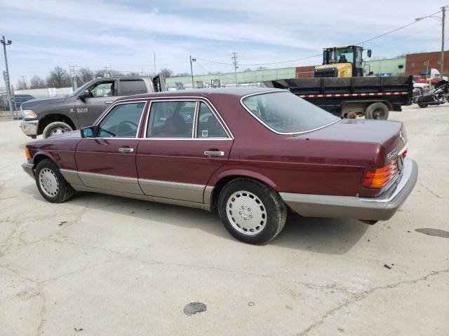 WDBCA35D9HA355051 - 1987 MERCEDES-BENZ 420 SEL BURGUNDY photo 2