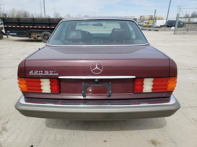 WDBCA35D9HA355051 - 1987 MERCEDES-BENZ 420 SEL BURGUNDY photo 6