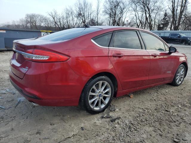 3FA6P0LUXHR384164 - 2017 FORD FUSION SE HYBRID RED photo 3