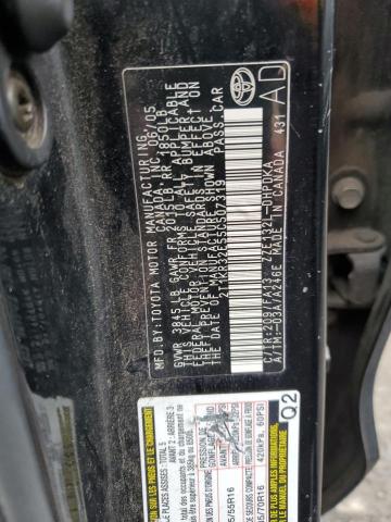 2T1KR32E55C507319 - 2005 TOYOTA COROLLA MA XR BLACK photo 12