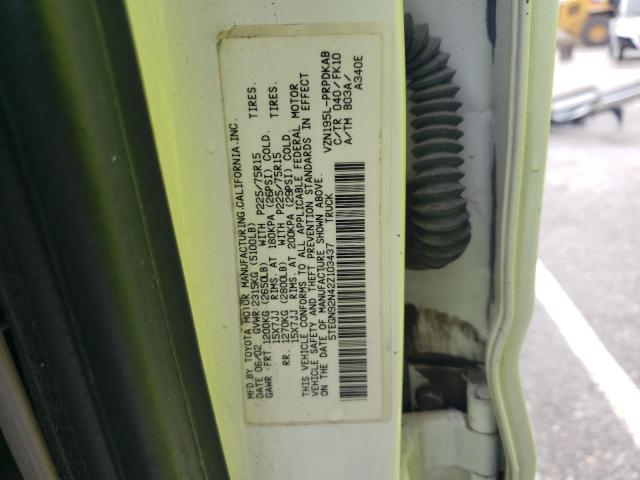5TEGN92N42Z103437 - 2002 TOYOTA TACOMA DOUBLE CAB PRERUNNER WHITE photo 13