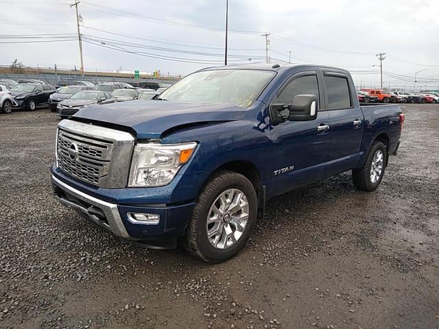 1N6AA1ED3MN514921 - 2021 NISSAN TITAN SV BLUE photo 1