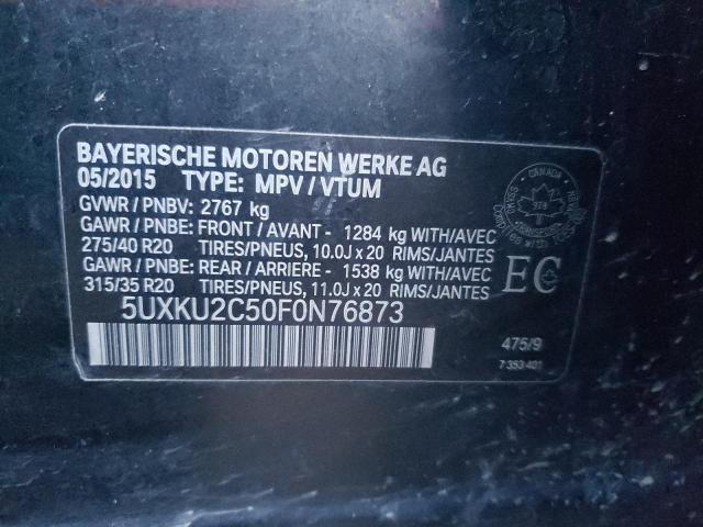 5UXKU2C50F0N76873 - 2015 BMW X6 XDRIVE35I BLACK photo 13