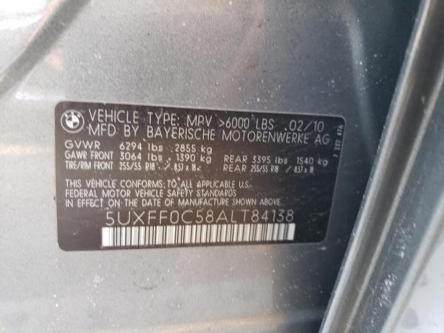 5UXFF0C58ALT84138 - 2010 BMW X5 XDRIVE35D Gri fotoğraf 13