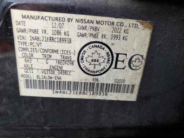 1N4BL21E88C189938 - 2008 NISSAN ALTIMA 3.5SE BLACK photo 14