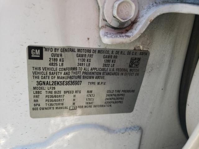 3GNAL2EK5ES636907 - 2014 CHEVROLET CAPTIVA LS 白色 照片 13