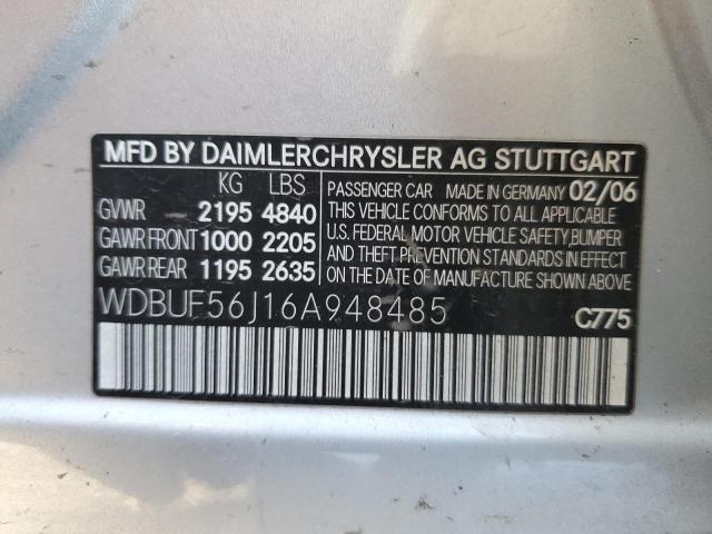 WDBUF56J16A948485 - 2006 MERCEDES-BENZ E 350 SILVER photo 13