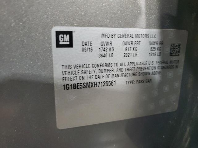 1G1BE5SMXH7129561 - 2017 CHEVROLET CRUZE LT GRAY photo 13