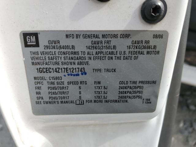 1GCEC14Z17E121743 - 2007 CHEVROLET SILVERADO C1500 CLASSIC Ağ foto 12