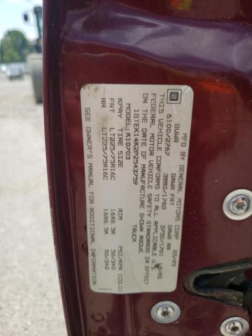 1GTEK14K2PZ543759 - 1993 GMC SIERRA K1500 BURGUNDY photo 13