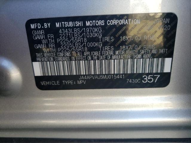 JA4APVAU5MU015441 - 2021 MITSUBISHI OUTLANDER SE SILVER photo 13