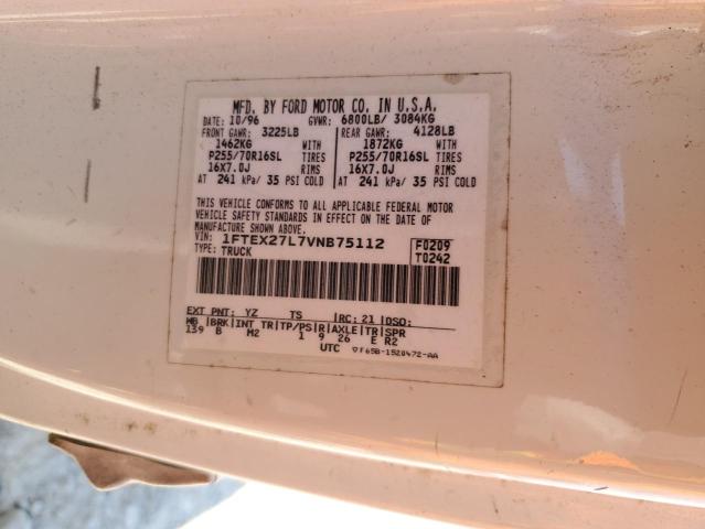 1FTEX27L7VNB75112 - 1997 FORD F250 WHITE photo 12