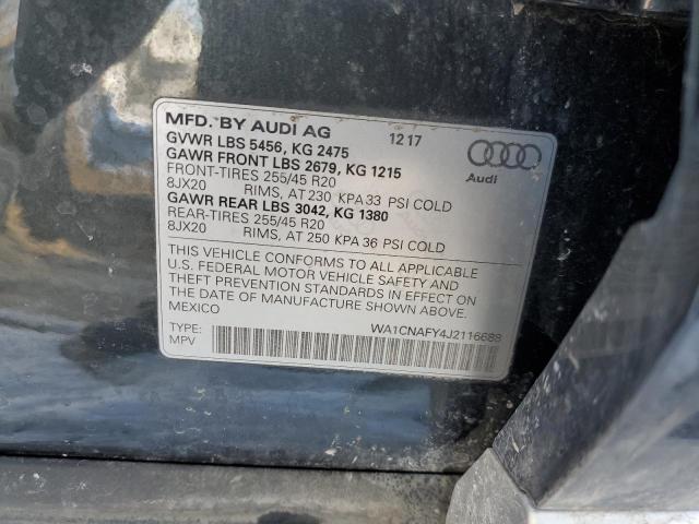 WA1CNAFY4J2116688 - 2018 AUDI Q5 PRESTIGE CHARCOAL photo 13