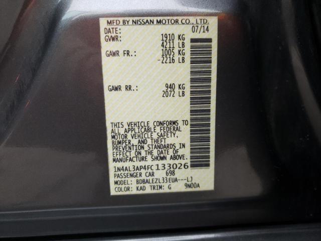 1N4AL3AP4FC133026 - 2015 NISSAN ALTIMA 2.5 GRAY photo 12