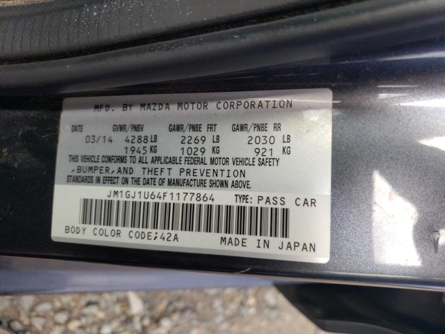 JM1GJ1U64F1177864 - 2015 MAZDA 6 SPORT GRAY photo 12