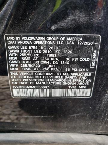 1V2JR2CA3MC556087 - 2021 VOLKSWAGEN ATLAS SE BLACK photo 13