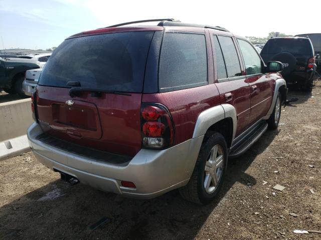 1GNDT13S482243507 - 2008 CHEVROLET TRAILBLAZE LS RED photo 4