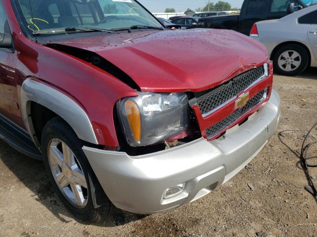 1GNDT13S482243507 - 2008 CHEVROLET TRAILBLAZE LS RED photo 9