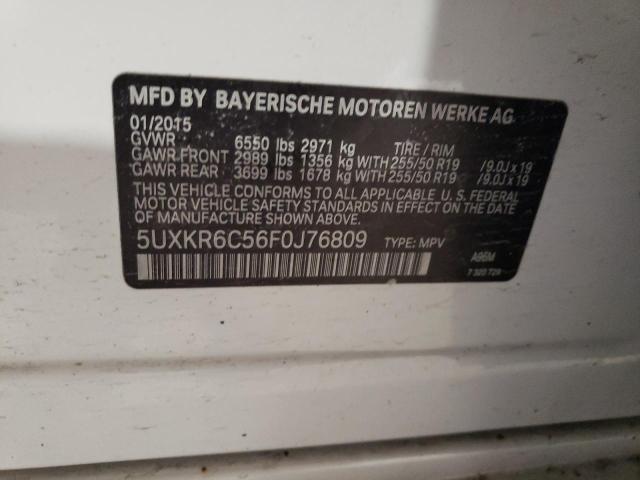 5UXKR6C56F0J76809 - 2015 BMW X5 XDRIVE50I WHITE photo 12