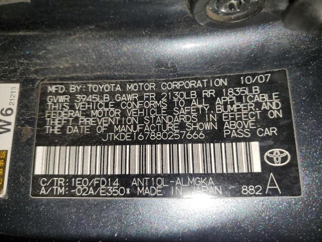 JTKDE167880257666 - 2008 TOYOTA SCION TC BLUE photo 12