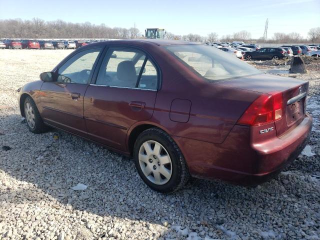 1HGES26722L036386 - 2003 HONDA CIVIC EX RED photo 2