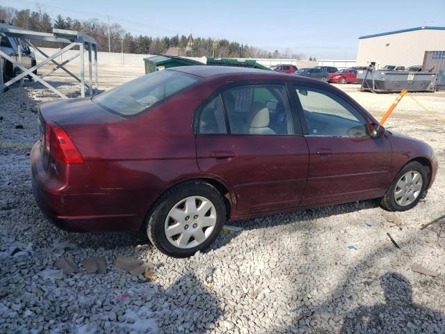 1HGES26722L036386 - 2003 HONDA CIVIC EX RED photo 3