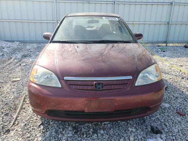 1HGES26722L036386 - 2003 HONDA CIVIC EX RED photo 5