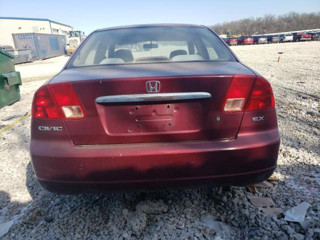 1HGES26722L036386 - 2003 HONDA CIVIC EX RED photo 6