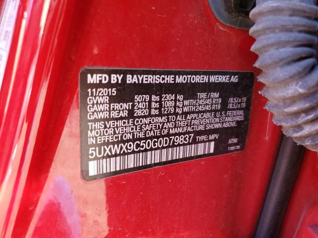 5UXWX9C50G0D79837 - 2016 BMW X3 XDRIVE28I RED photo 13