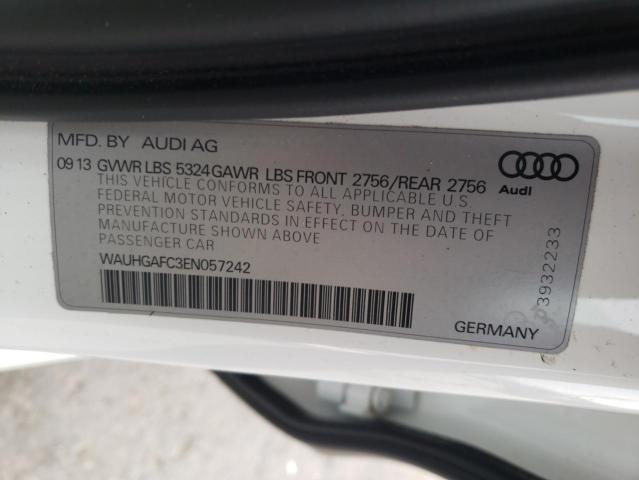 WAUHGAFC3EN057242 - 2014 AUDI A6 PRESTIGE თეთრი ფოტო 12