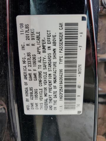 1HGCP25419A064296 - 2009 HONDA ACCORD EX LXP BLACK photo 13