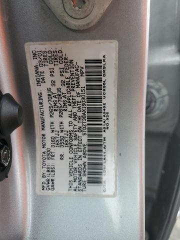 5TDZT38AX1S030151 - 2001 TOYOTA SEQUOIA LIMITED SILVER photo 14