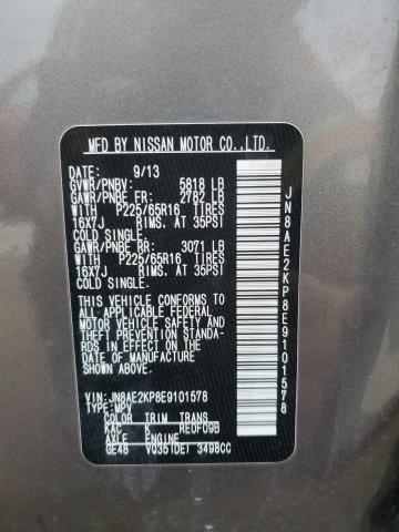 JN8AE2KP8E9101578 - 2014 NISSAN QUEST S GOLD photo 13