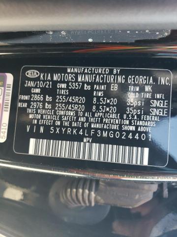 5XYRK4LF3MG024401 - 2021 KIA SORENTO SX BLACK photo 13