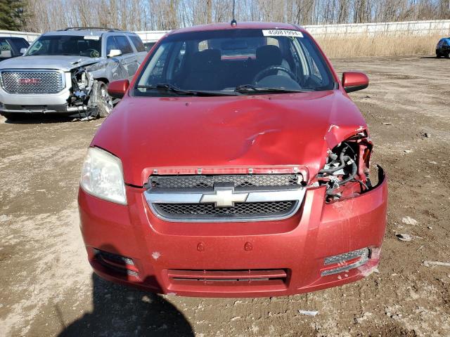 KL1TD56E09B659559 - 2009 CHEVROLET AVEO LS RED photo 5