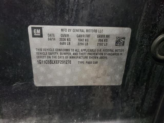 1G11C5SLXEF291278 - 2014 CHEVROLET MALIBU 1LT Қара фото 12