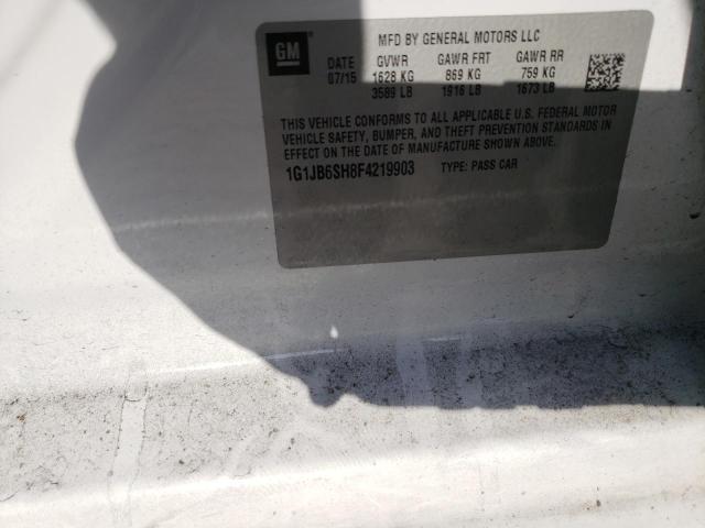 1G1JB6SH8F4219903 - 2015 CHEVROLET SONIC LS WHITE photo 13