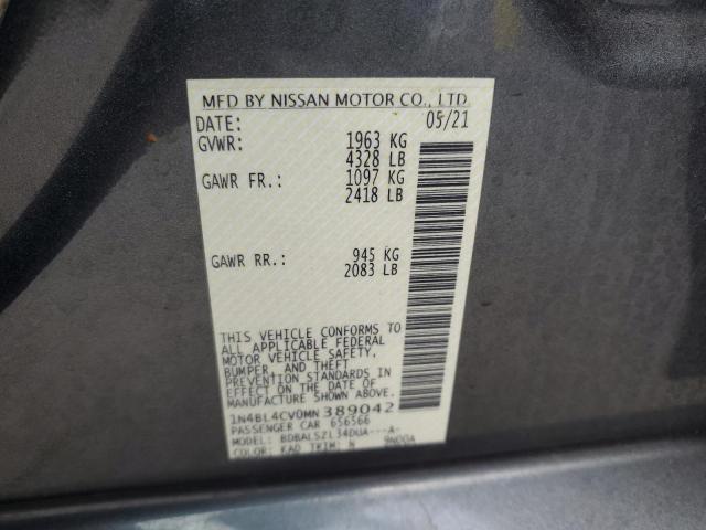 1N4BL4CV0MN389042 - 2021 NISSAN ALTIMA SR GRAY photo 13