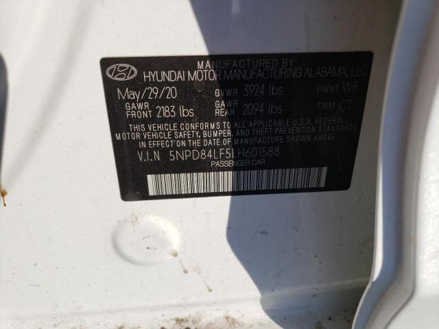 5NPD84LF5LH601588 - 2020 HYUNDAI ELANTRA SEL WHITE photo 13